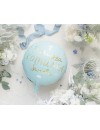 Balon foliowy okrągły Komunia Święta niebieski 45 cm