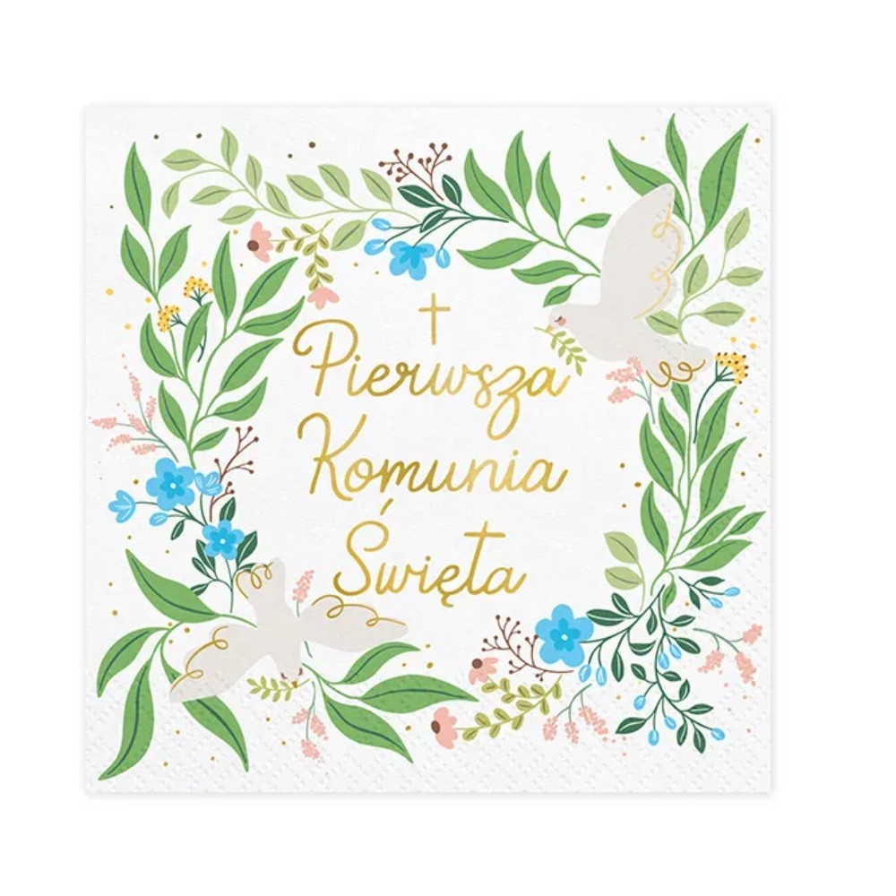 Serwetki ''Pierwsza Komunia Święta'', 33x33 cm,