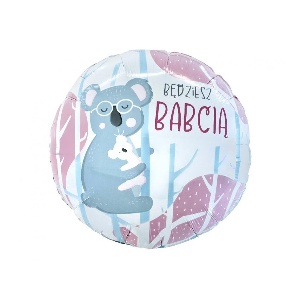 Balon foliowy okrągły "Będziesz Babcią"