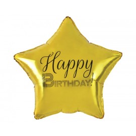 Balon foliowy gwiazdka złota Happy birthday