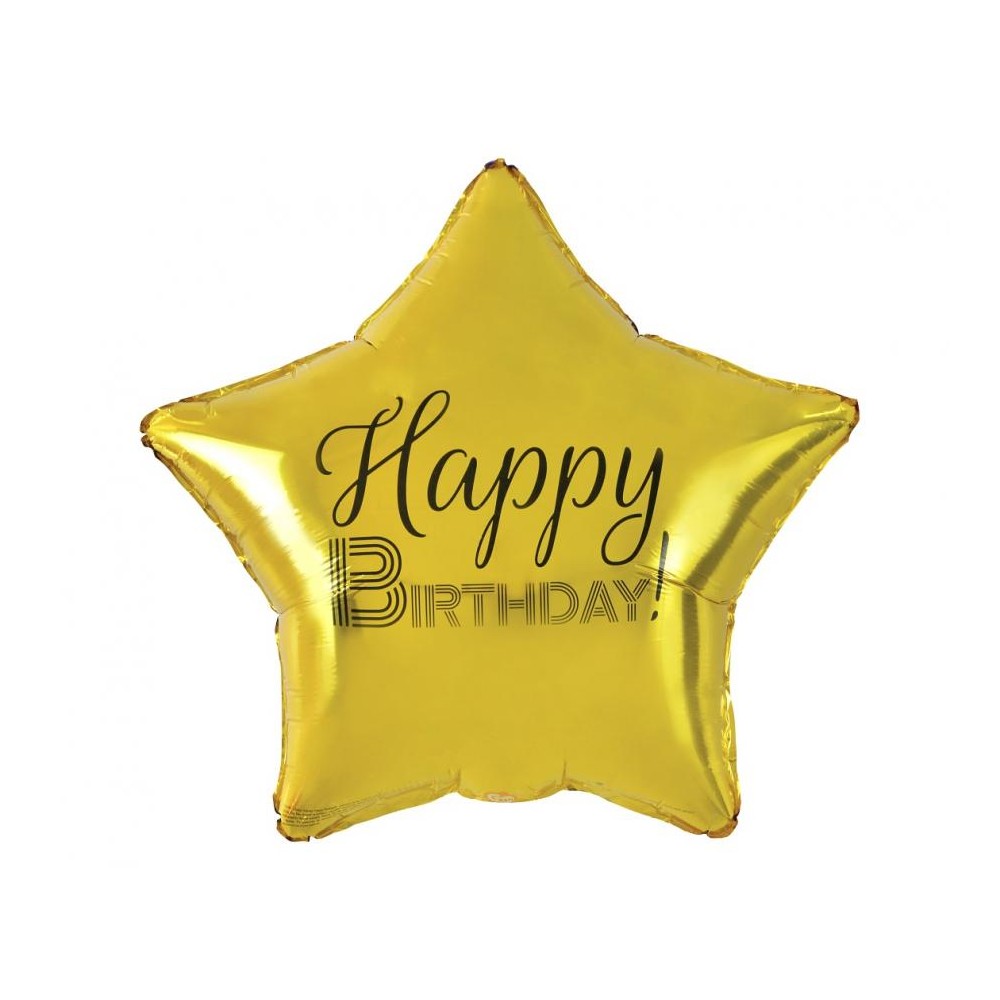 Balon foliowy gwiazdka złota Happy birthday