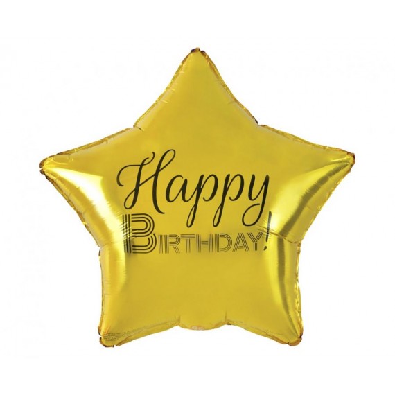 Balon foliowy gwiazdka złota Happy birthday