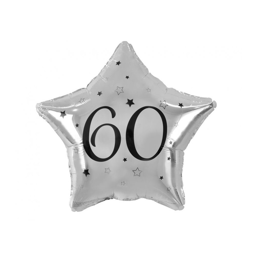 Balon foliowy gwiazdka srebrna 60