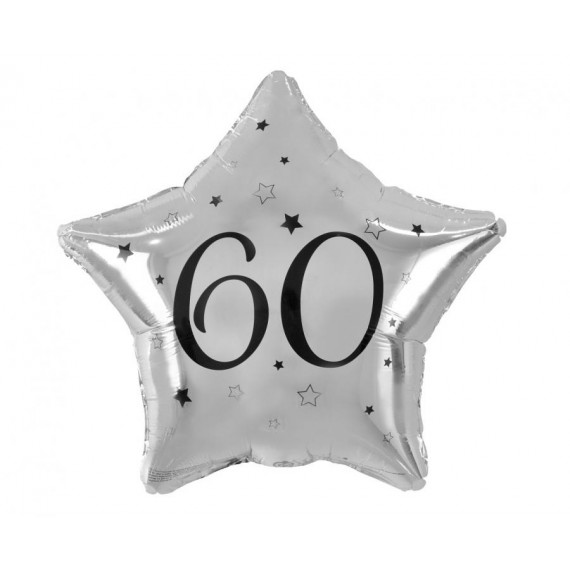 Balon foliowy gwiazdka srebrna 60