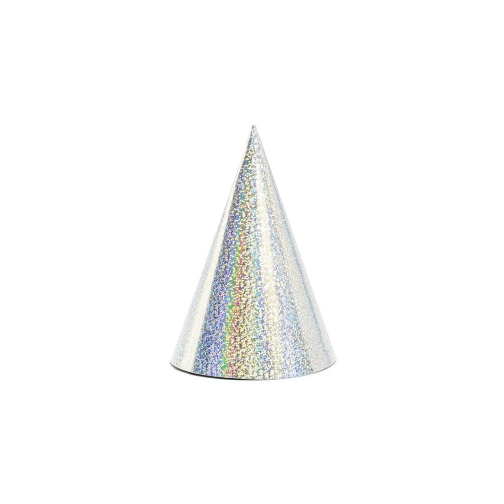 Czapeczki holograficzne, srebrny, 16cm