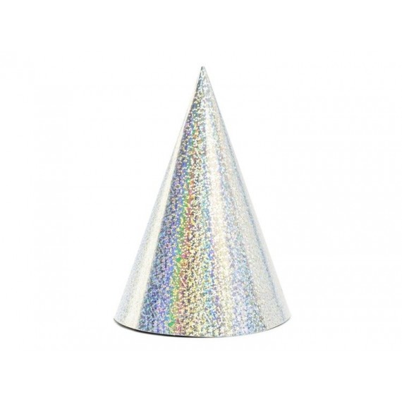 Czapeczki holograficzne, srebrny, 16cm