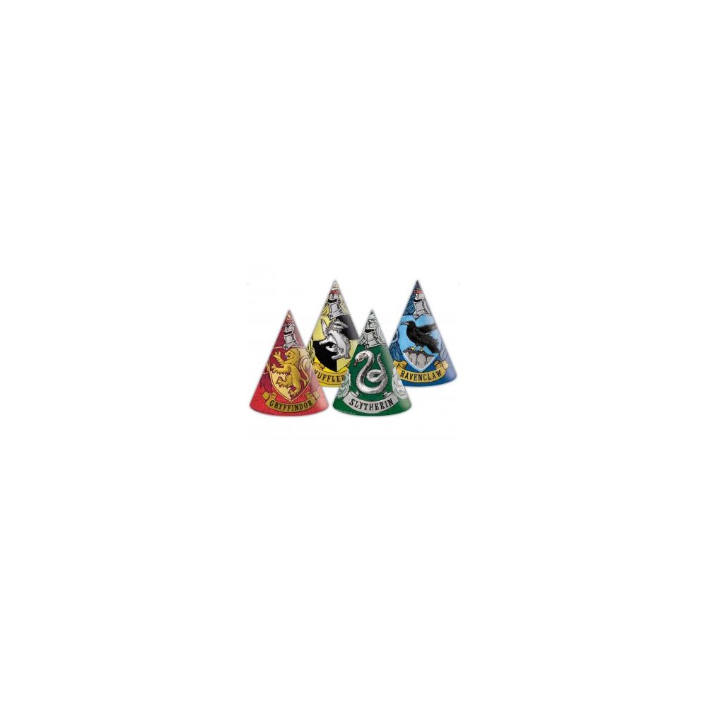 Czapeczki papierowe "Harry Potter Hogwarts Houses", 6 szt.