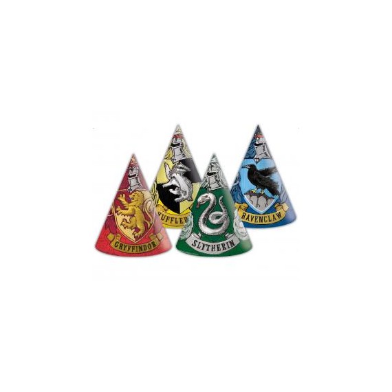 Czapeczki papierowe "Harry Potter Hogwarts Houses", 6 szt.