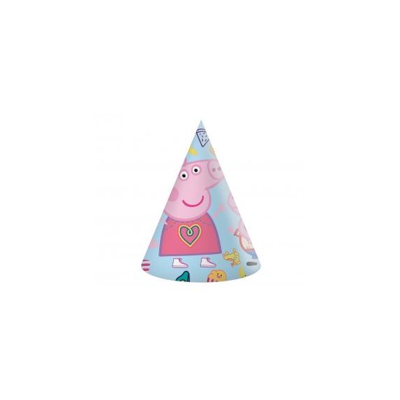 Czapeczki papierowe Peppa Pig, 6 szt.