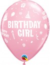 Balon lateksowy różowy Birthday Girl