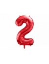 Balon foliowy Cyfra ''2'', 86cm czerwony