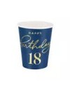 Kubeczki Happy Birthday 18 granatowy 220ml 6szt.