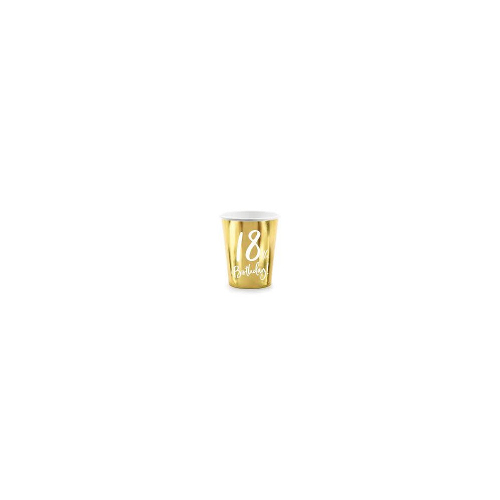 Kubeczki 18th Birthday, złoty, 220ml