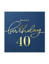 Serwetki Happy Birthday 40 granatowe 10szt.