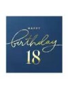 Serwetki Happy Birthday 18 granatowe 10szt.