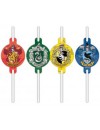 Rurki (słomki) papierowe z medalionem Harry Potter Hogwarts Houses, 4 szt. KK