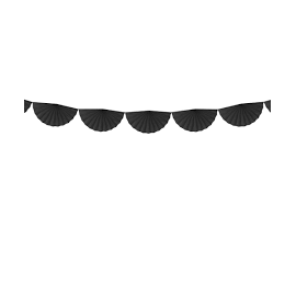 Girlanda bibułowa Rozety, czarny, 3m