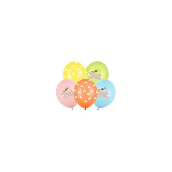 Balon lateksowy zajączki mix kolorów egg hunt