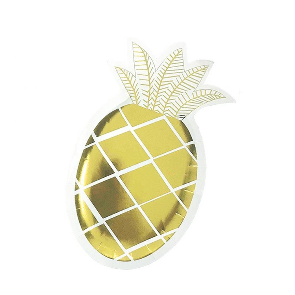 Talerzyki papierowe "Złoty Ananas", 14x25 cm, 6 szt.