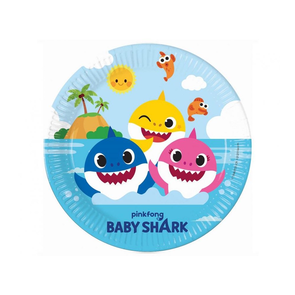 Talerzyki papierowe Baby Shark (Nickelodeon),  23cm, 8 szt.