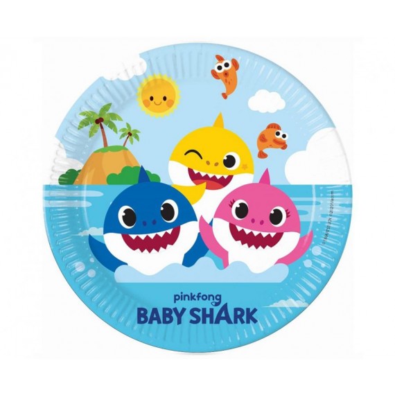 Talerzyki papierowe Baby Shark (Nickelodeon),  23cm, 8 szt.