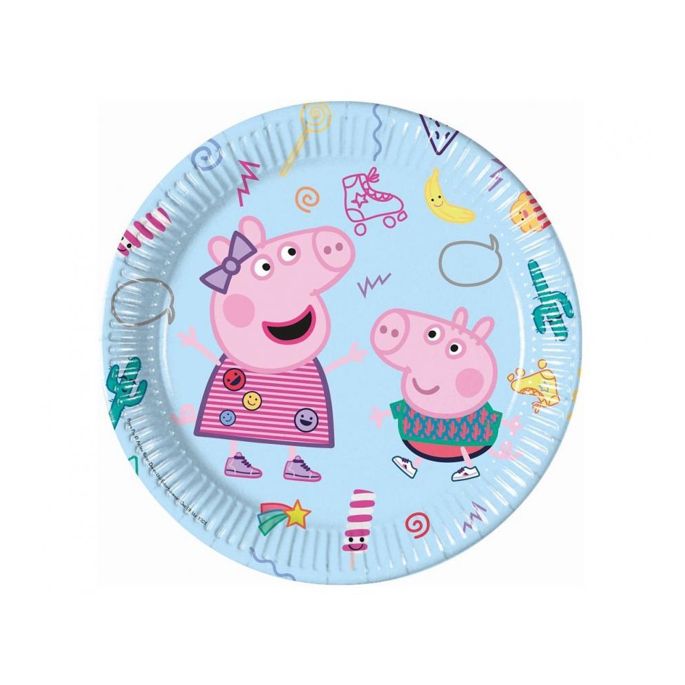 Talerzyki papierowe Peppa Pig / Świnka Peppa, 23 cm, 8 szt.