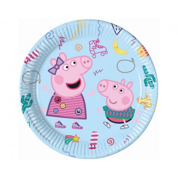 Talerzyki papierowe Peppa Pig / Świnka Peppa, 23 cm, 8 szt.