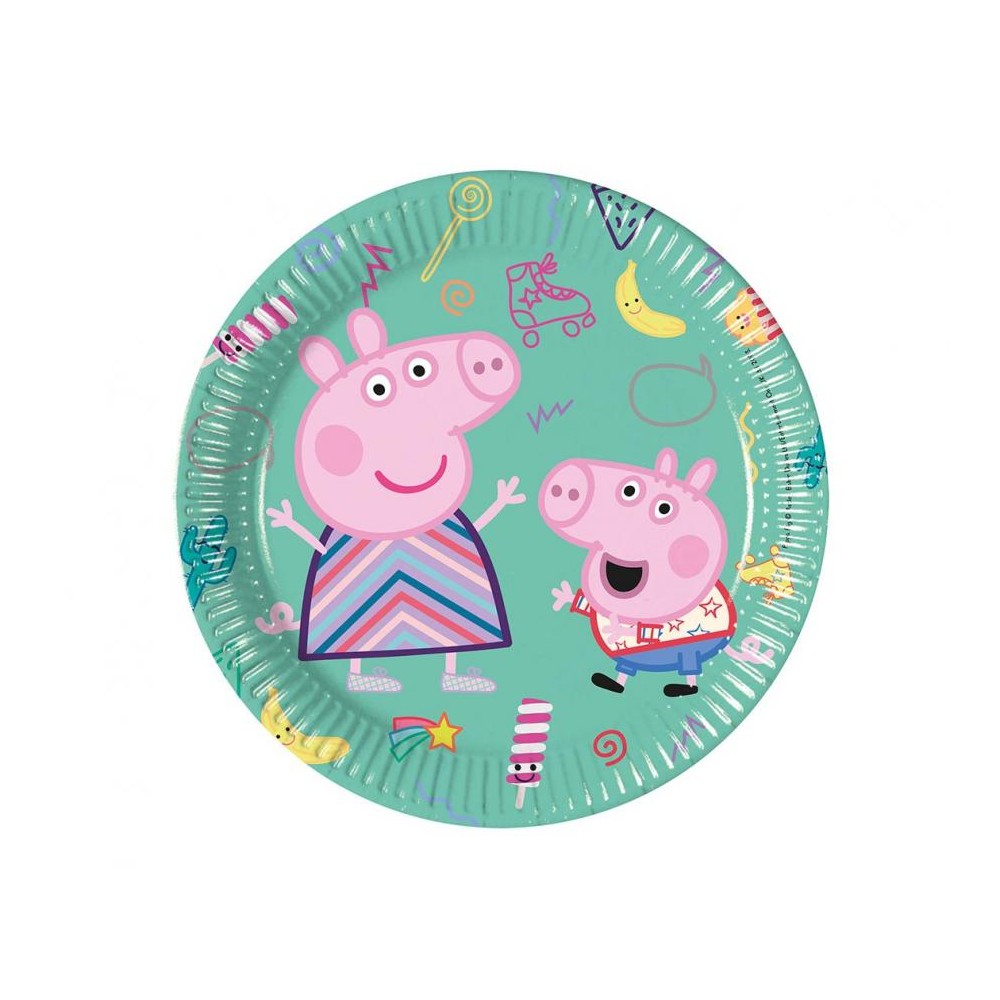 Talerzyki papierowe Peppa Pig / Świnka Peppa, 20 cm, 8 szt.