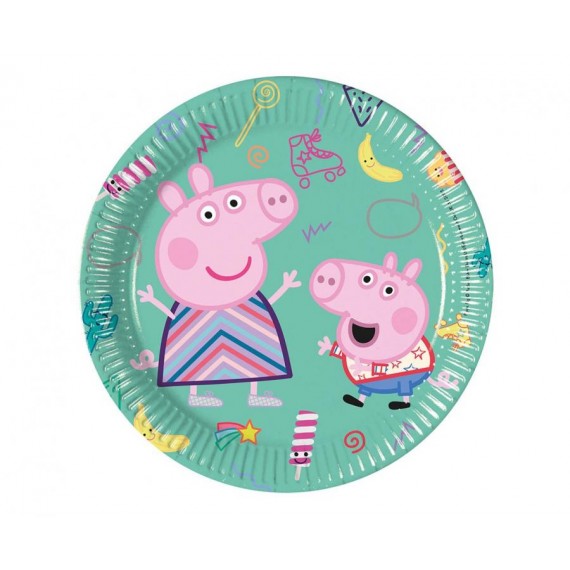 Talerzyki papierowe Peppa Pig / Świnka Peppa, 20 cm, 8 szt.