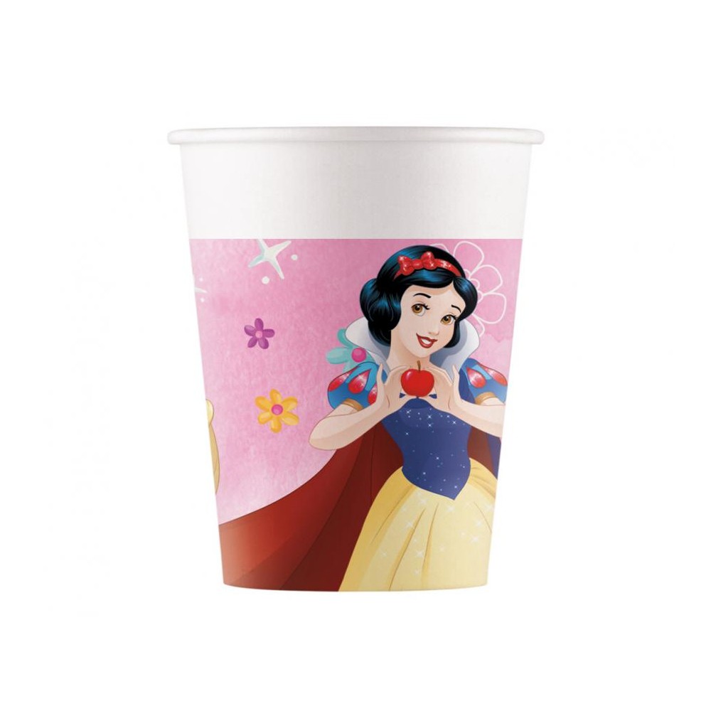 Kubeczki papierowe Princess / Księżniczki, 200ml, 8 szt.