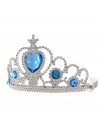 Tiara / diadem - srebrny z niebieskimi kamykami
