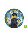 Talerzyki urodzinowe Lego City - 23 cm, 8 szt. (plastic-free)