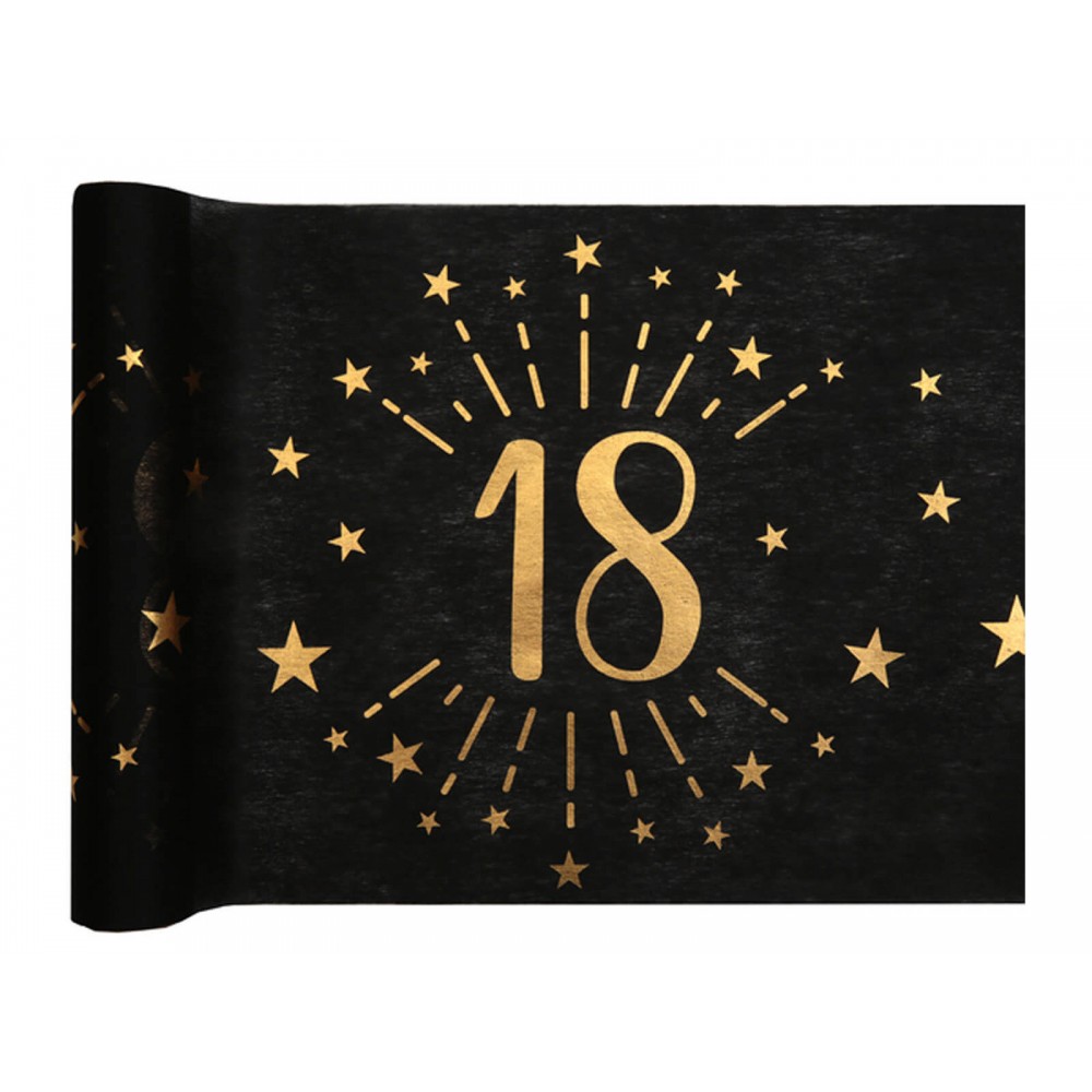 Bieżnik na stół z nadrukiem na 18 urodziny Sparkling - 30 cm x 5 m - 1 szt.