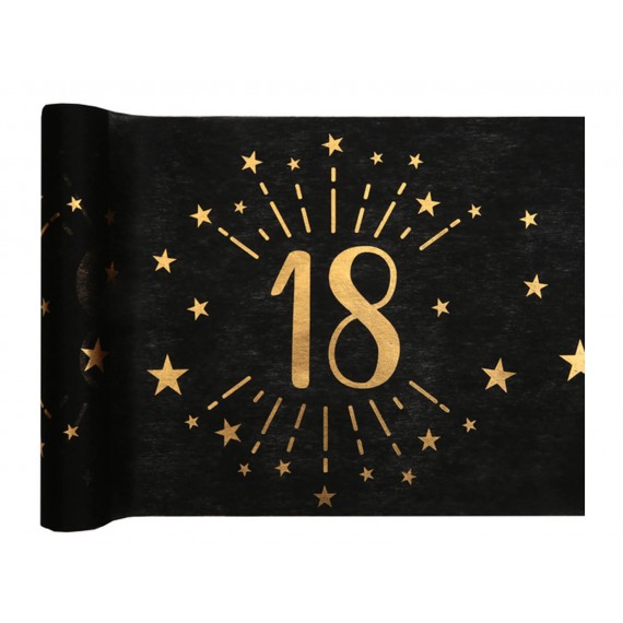Bieżnik na stół z nadrukiem na 18 urodziny Sparkling - 30 cm x 5 m - 1 szt.