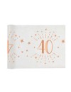 Bieżnik na stół z nadrukiem na 40 urodziny Sparkling różowe złoto - 30 cm x 5 m - 1 szt.