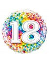 Balon foliowy okrągły liczba 18 kolorowe konfetti 18" QL
