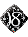 Balon foliowy romb 18 czarny / srebrny