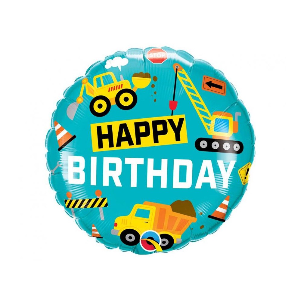 Balon foliowy okrągły 18" QL "Happy Birthday - Budowa"