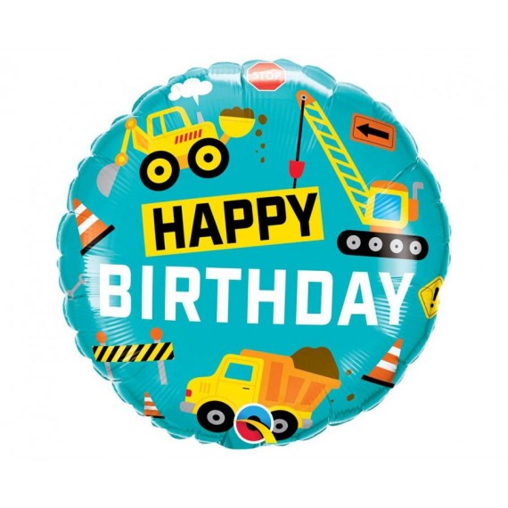 Balon foliowy okrągły 18" QL "Happy Birthday - Budowa"