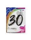 Balon Foliowy Cyfra 30 urodziny, marmur czarny, 109 cm