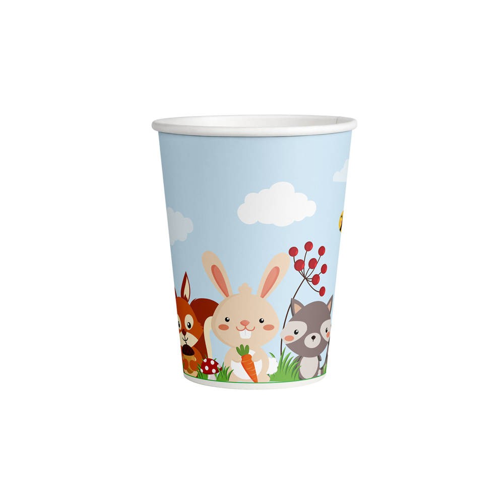 Kubeczki papierowe LEŚNE ZWIERZĄTKA 200 ml, 8 szt.