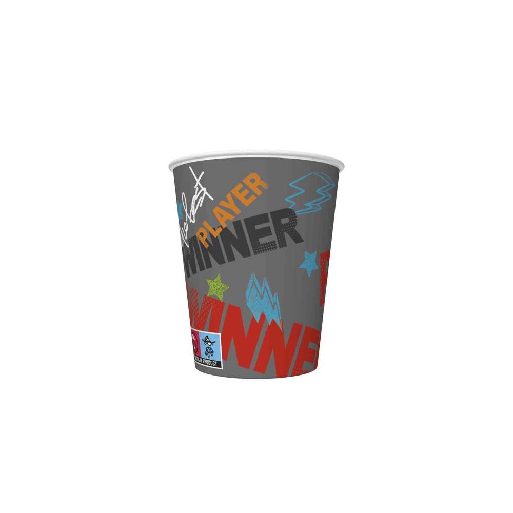 Kubeczki papierowe GAME, 250 ml/8 szt.