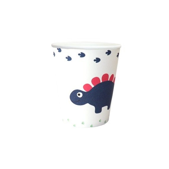 Kubeczki papierowe Dinozaury 250 ml, 6 szt.