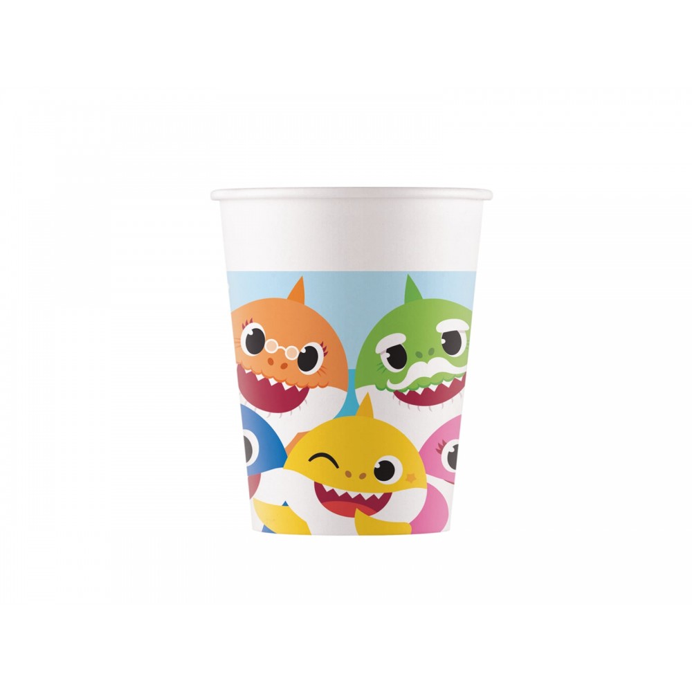Kubeczki papierowe BABY SHARK 200 ml, 8 szt.