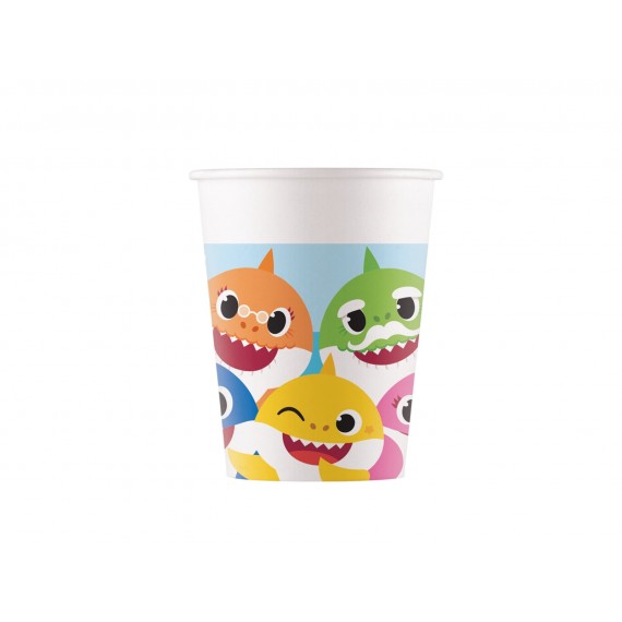 Kubeczki papierowe BABY SHARK 200 ml, 8 szt.