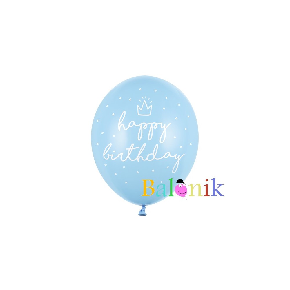 Balon lateksowy Happy Birthday niebieski