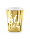 Kubeczki 60th Birthday, złoty, 220ml