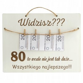 Tablica z pieniędzmi 80...