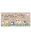 Plakat Happy Birthday Leśne Zwierzątka - 70x33 cm