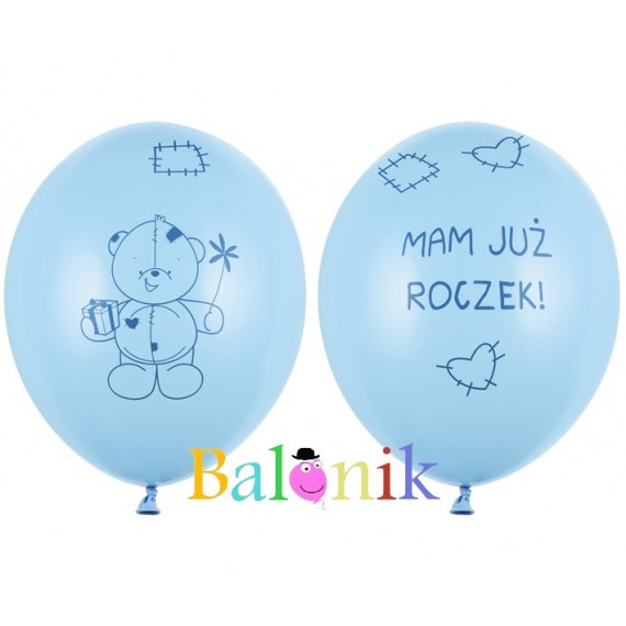 Balon lateksowy Mam już roczek niebieski